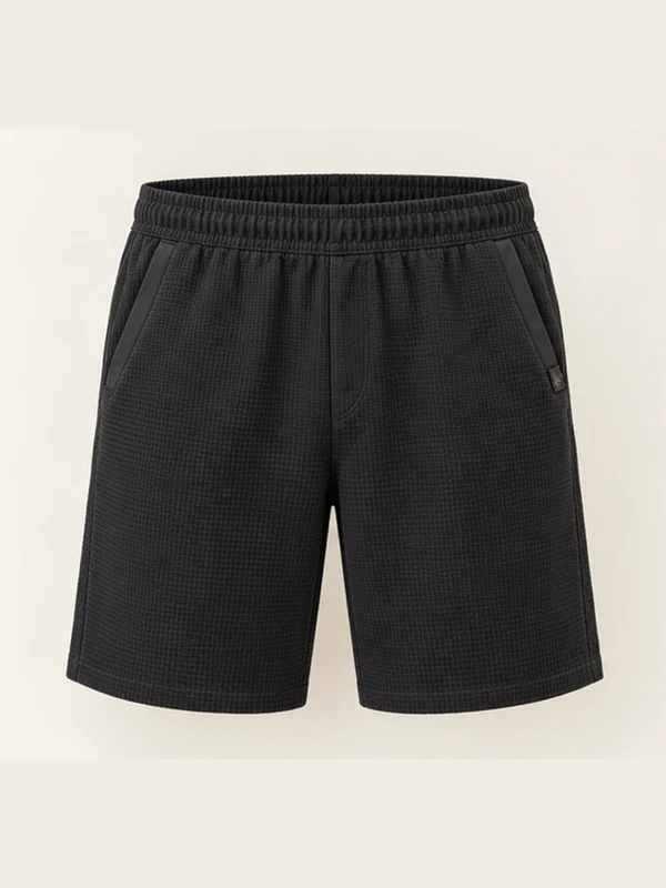 Cinder Texture Shorts — Washed Black in Washed Black, front view