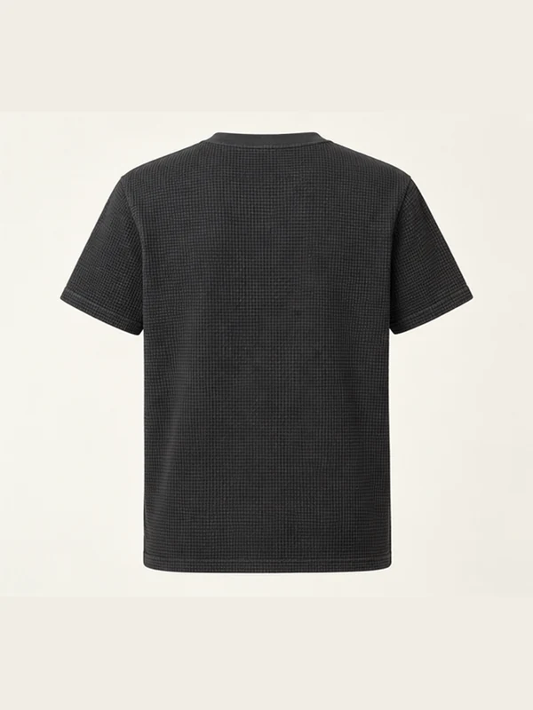 Cinder Textured Tee — Washed Black, Back view