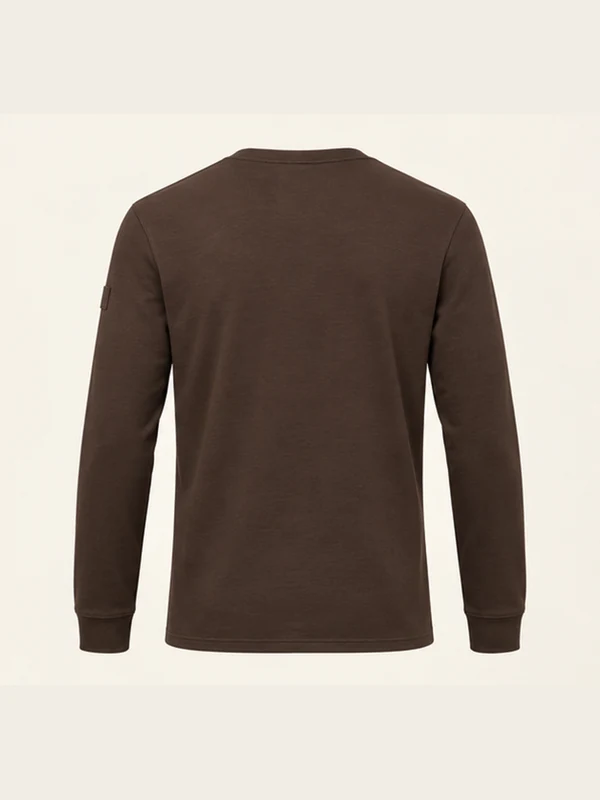 Flint Inset Henley — Espresso, Back view