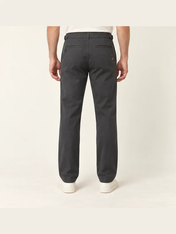 Keel Draw-Tab Trouser — Charcoal, On-model back view