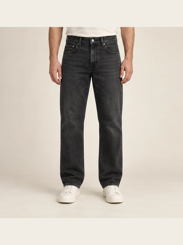Switchback Work Jean — Washed Black, On-model view