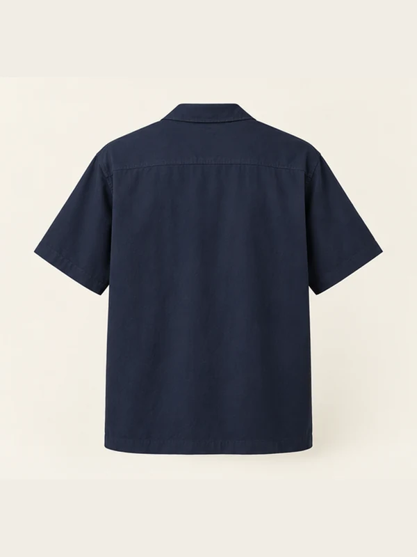 Tidemark Camp Shirt — Deep Navy, Back view