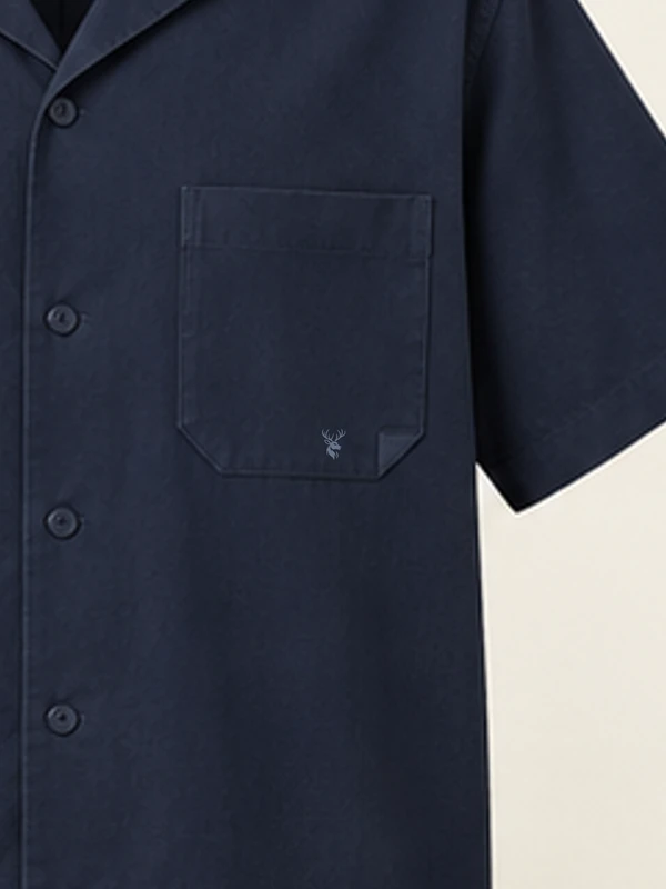Tidemark Camp Shirt — Deep Navy, Detail view