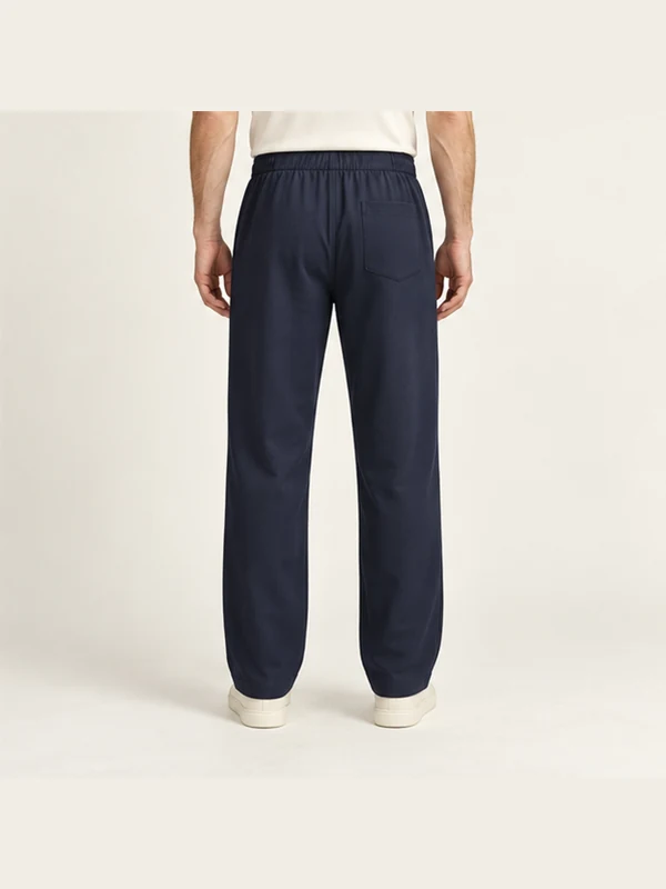 Tidemark Easy Trouser — Deep Navy, On-model back view