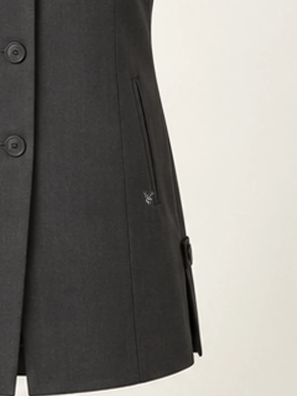 Atrium Longline Vest — Charcoal, Detail view