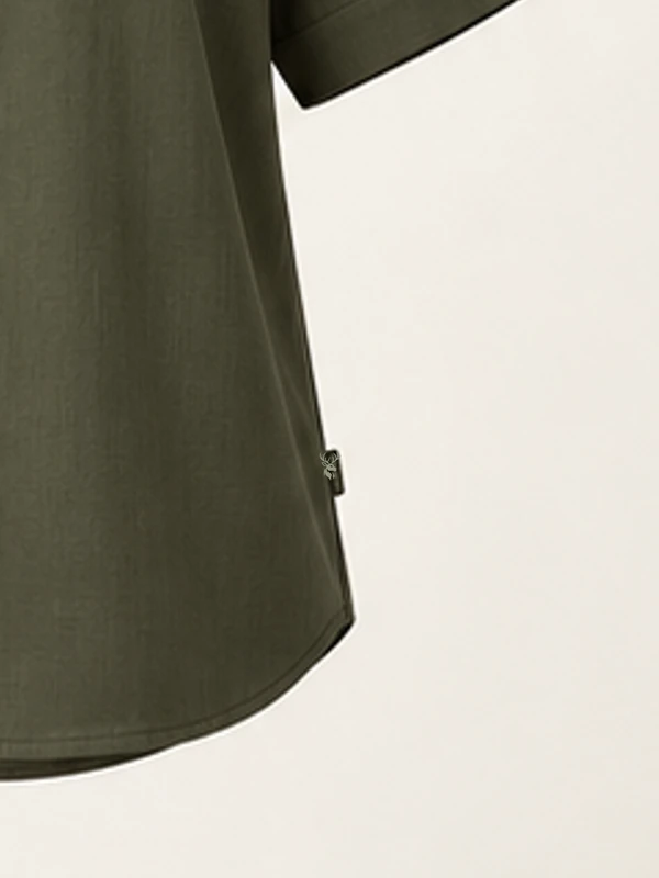 Estuary Swing Shirt — Dark Olive, Detail view