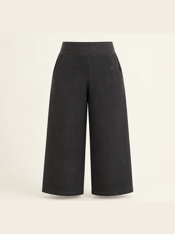 Mora Texture Culotte — Washed Black in Washed Black, front view