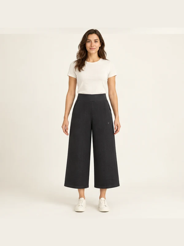 Mora Texture Culotte — Washed Black, On-model view