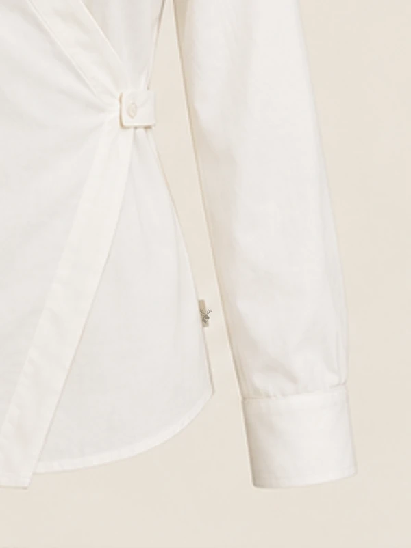 Paloma Secure-Wrap Shirt — Off-white, Detail view