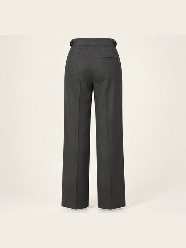 Paloma Side-Tab Trouser — Charcoal, Back view