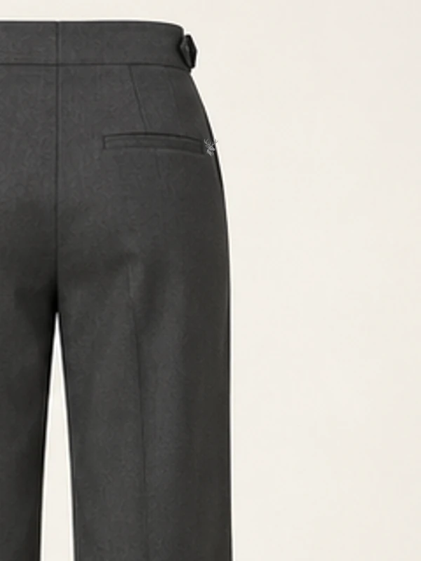 Paloma Side-Tab Trouser — Charcoal, Detail view