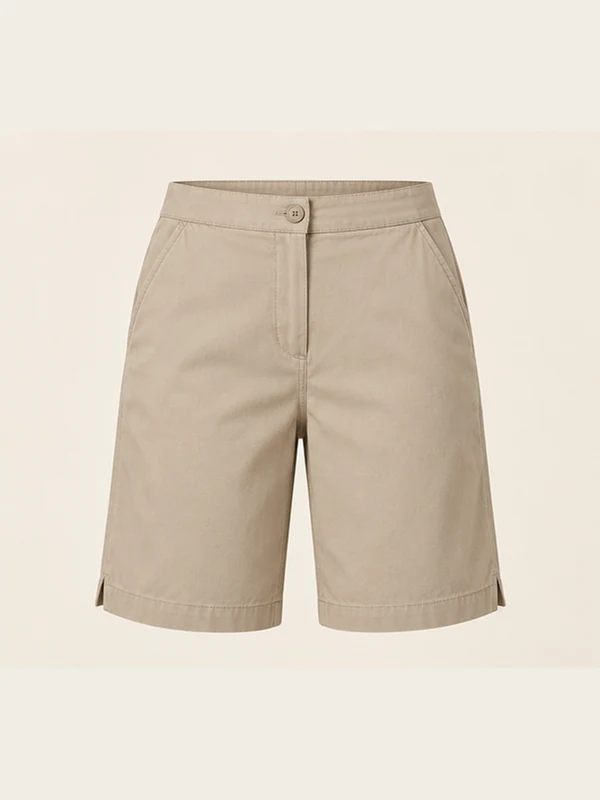 Solace Utility Bermuda — Stone in Stone, front view