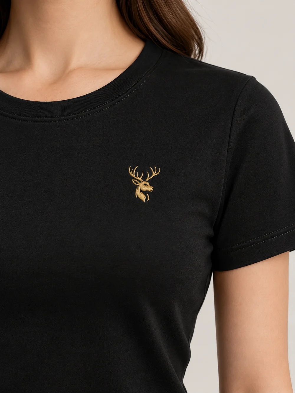 FORM / 01 Women's Contour Tee — Black, Detail view