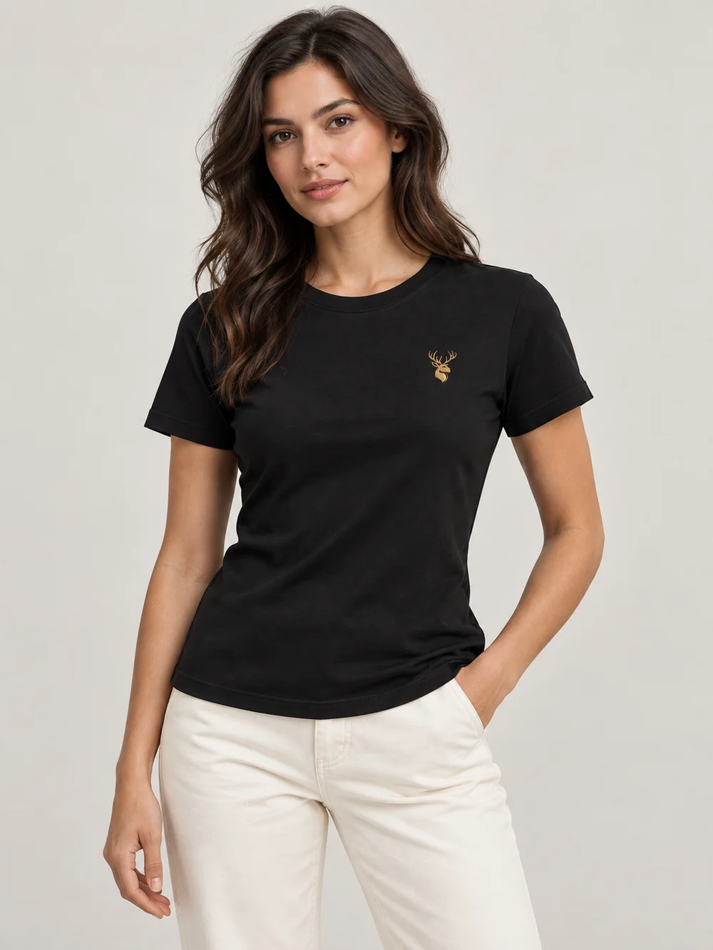 FORM / 01 Women's Contour Tee — Black, On-model view