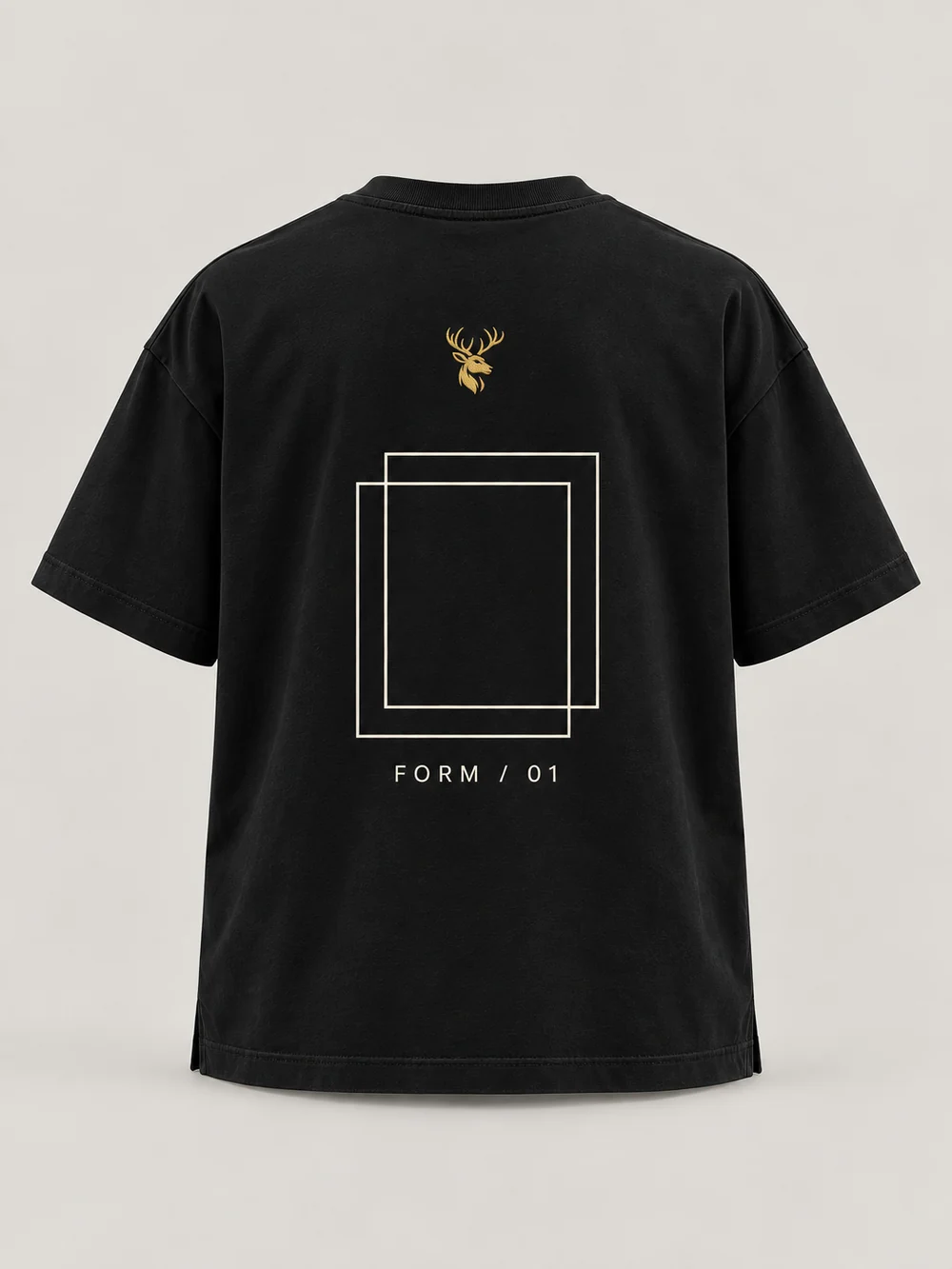 FORM / 01 Men's Frame Relaxed Tee — Black, Back view