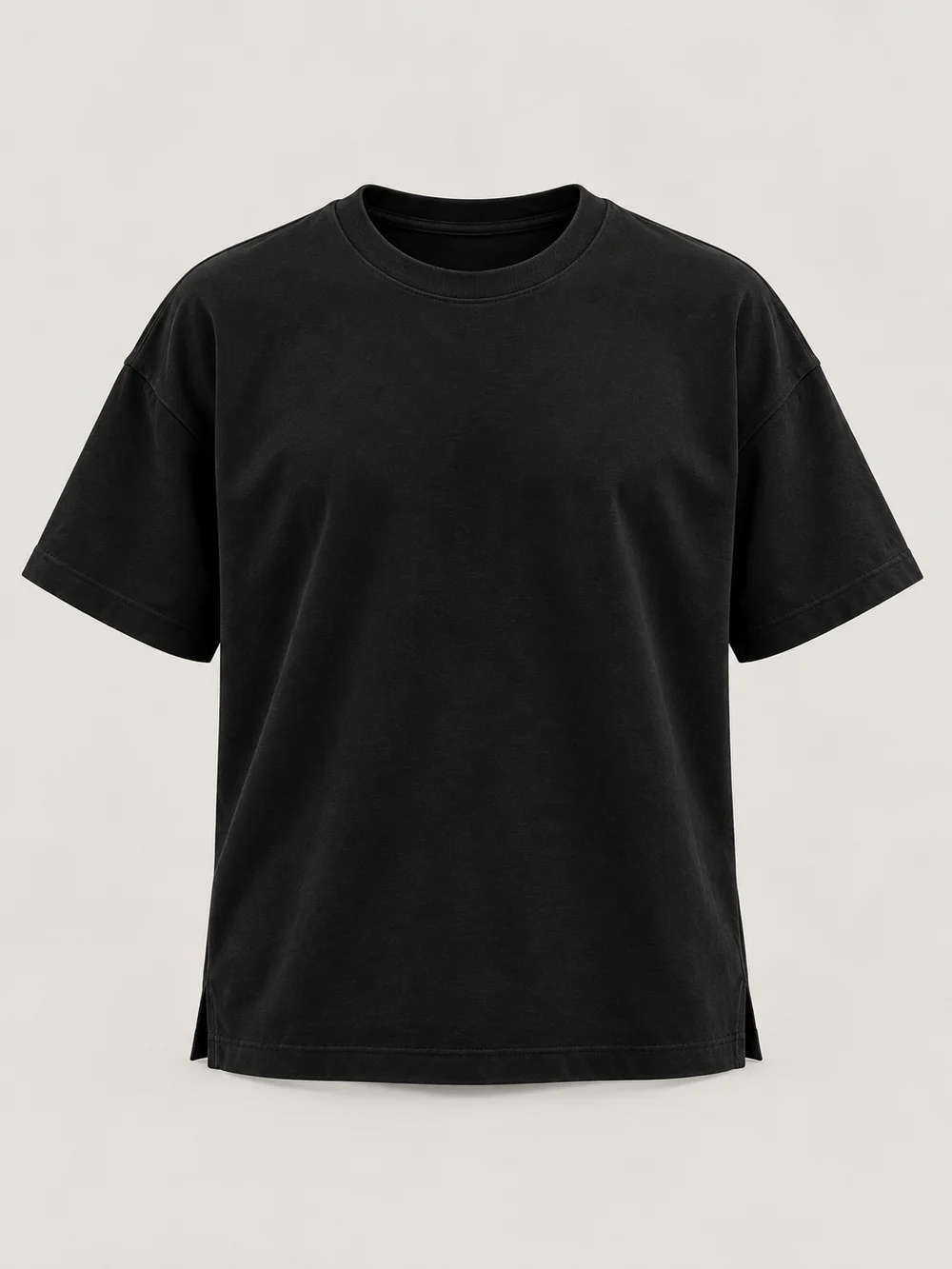 FORM / 01 Men's Frame Relaxed Tee — Black in Black, front view