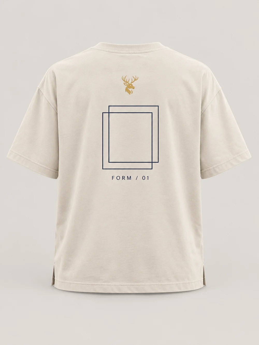 FORM / 01 Men's Frame Relaxed Tee — Bone, Back view