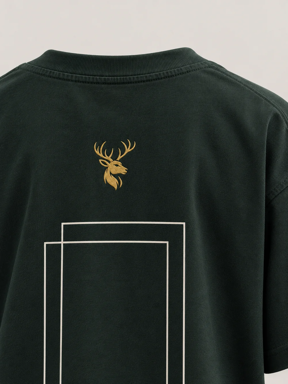 FORM / 01 Men's Frame Relaxed Tee — Deep Forest, Detail view