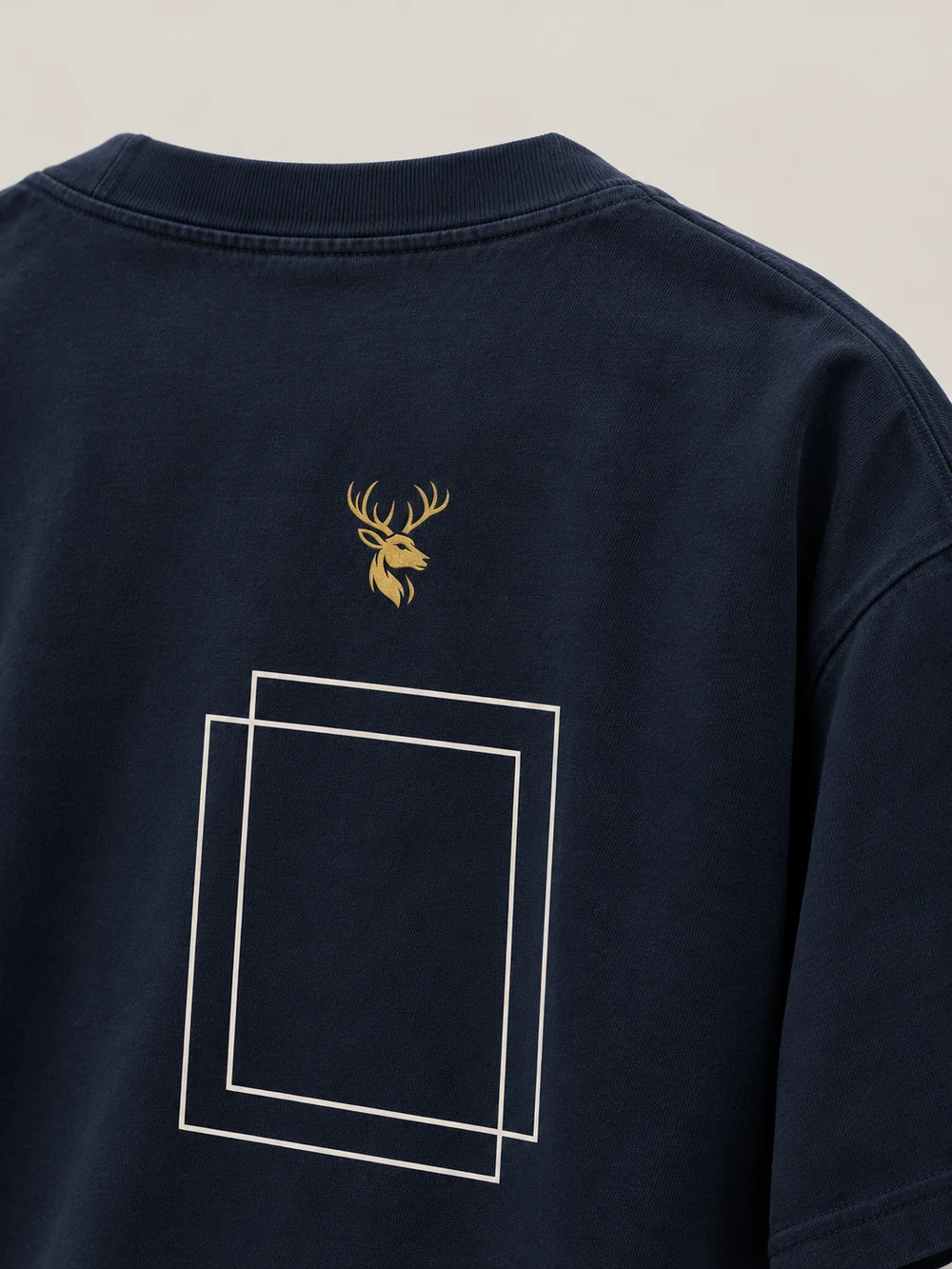 FORM / 01 Men's Frame Relaxed Tee — Midnight Navy, Detail view