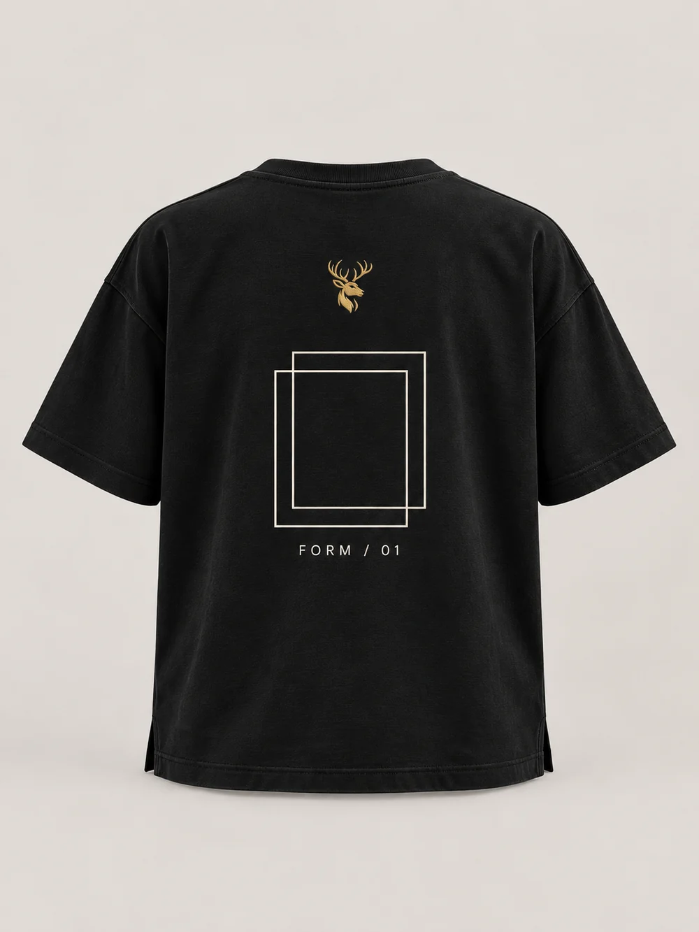 FORM / 01 Women's Frame Relaxed Tee — Black, Back view