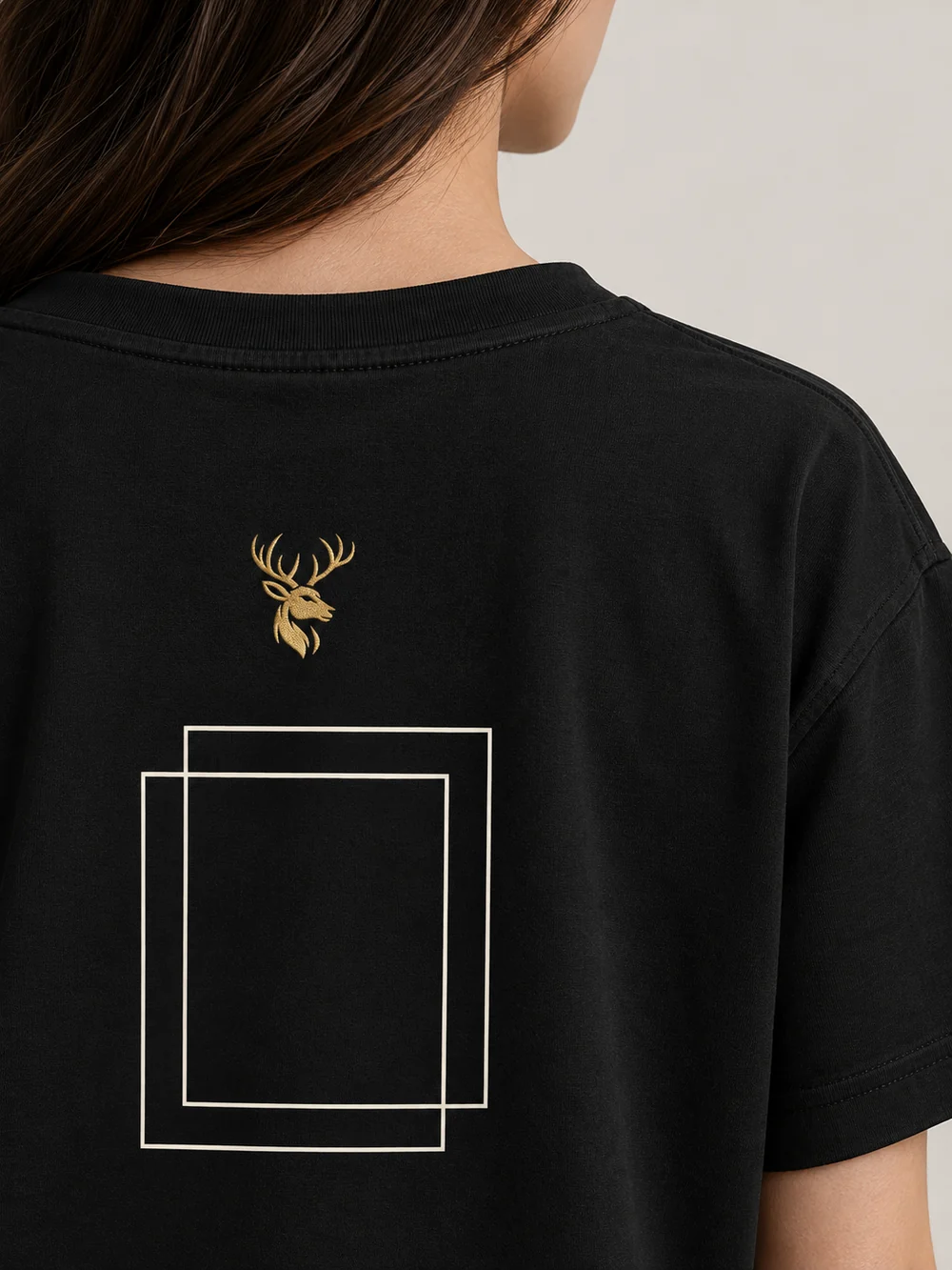 FORM / 01 Women's Frame Relaxed Tee — Black, Detail view