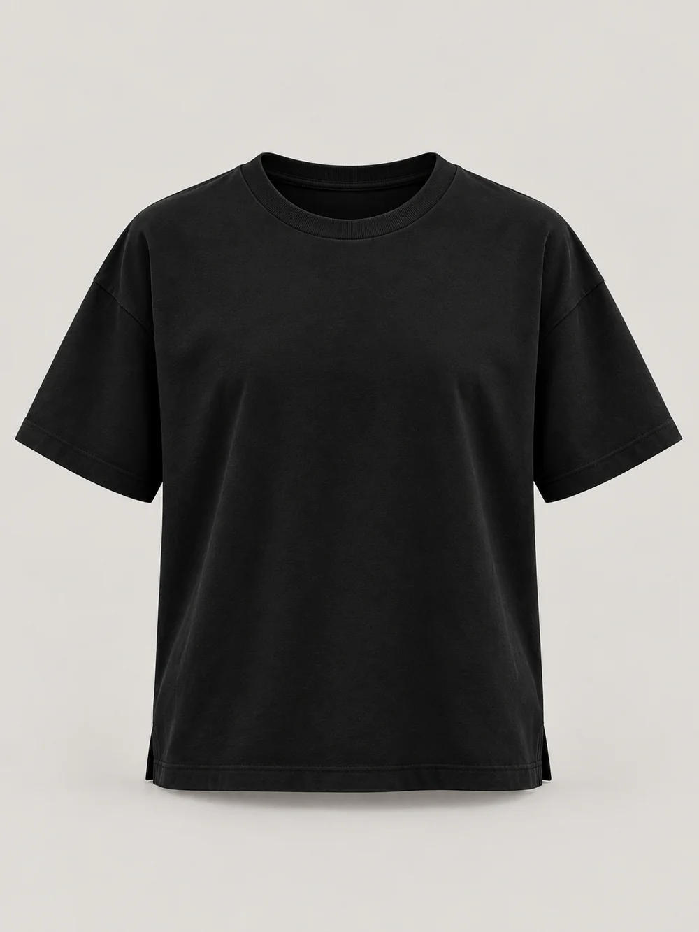 FORM / 01 Women's Frame Relaxed Tee — Black in Black, front view