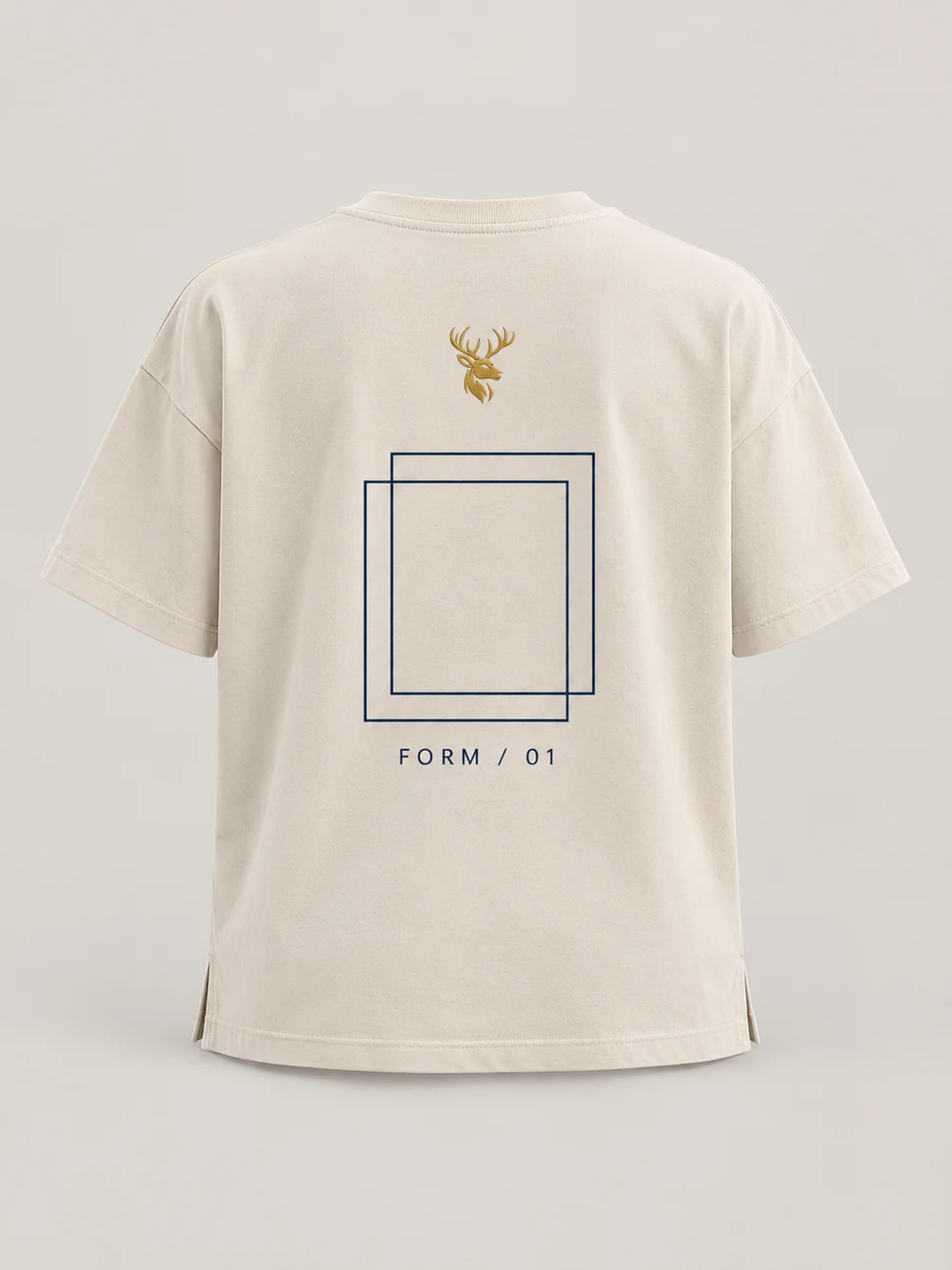 FORM / 01 Women's Frame Relaxed Tee — Bone, Back view