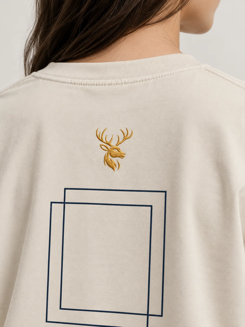 FORM / 01 Women's Frame Relaxed Tee — Bone, Detail view