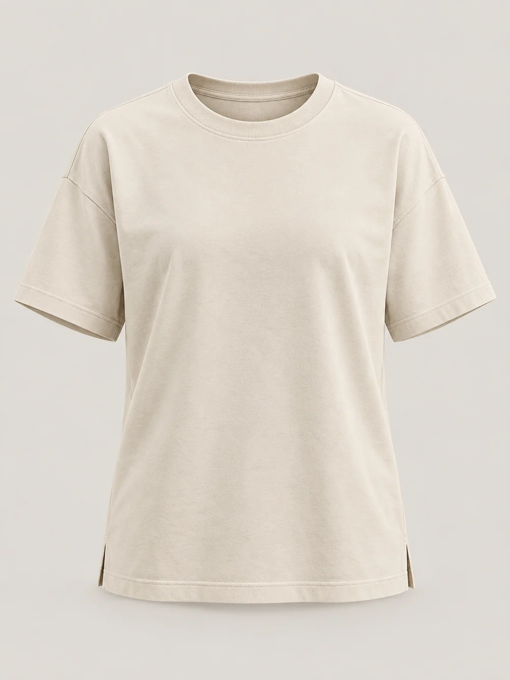 FORM / 01 Women's Frame Relaxed Tee — Bone in Bone, front view