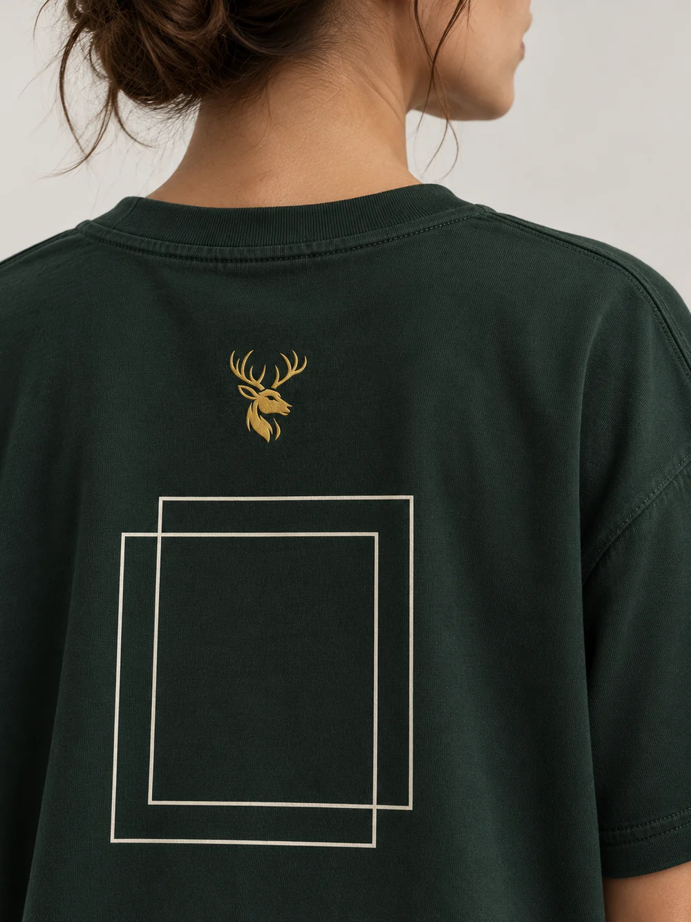 FORM / 01 Women's Frame Relaxed Tee — Deep Forest, Detail view