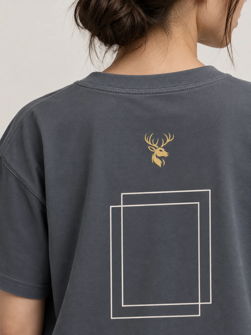 FORM / 01 Women's Frame Relaxed Tee — Slate, Detail view