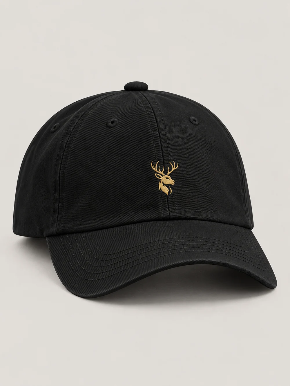 FORM / 01 Six-Panel Cap — Black in Black, front view