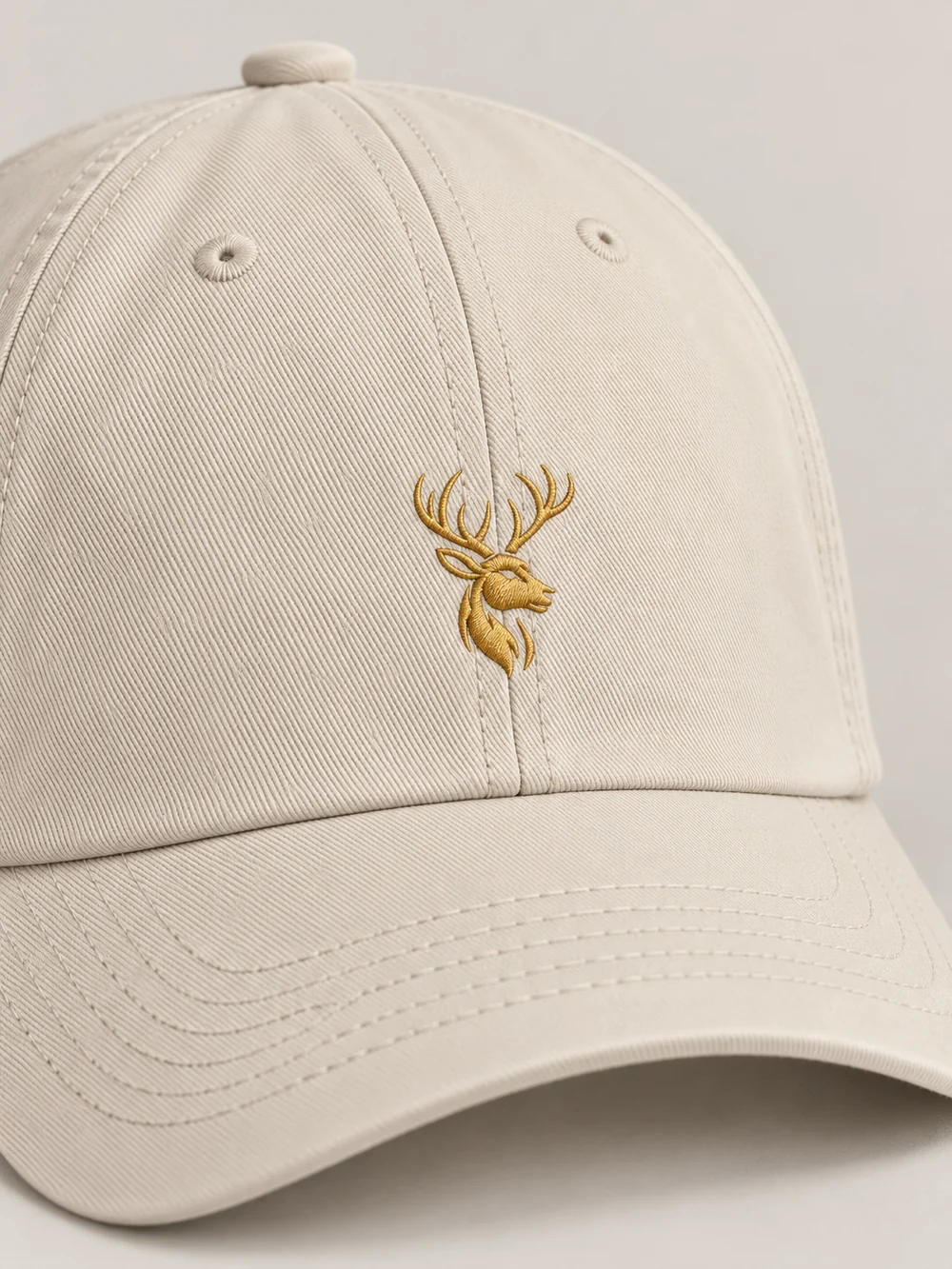 FORM / 01 Six-Panel Cap — Bone, Detail view