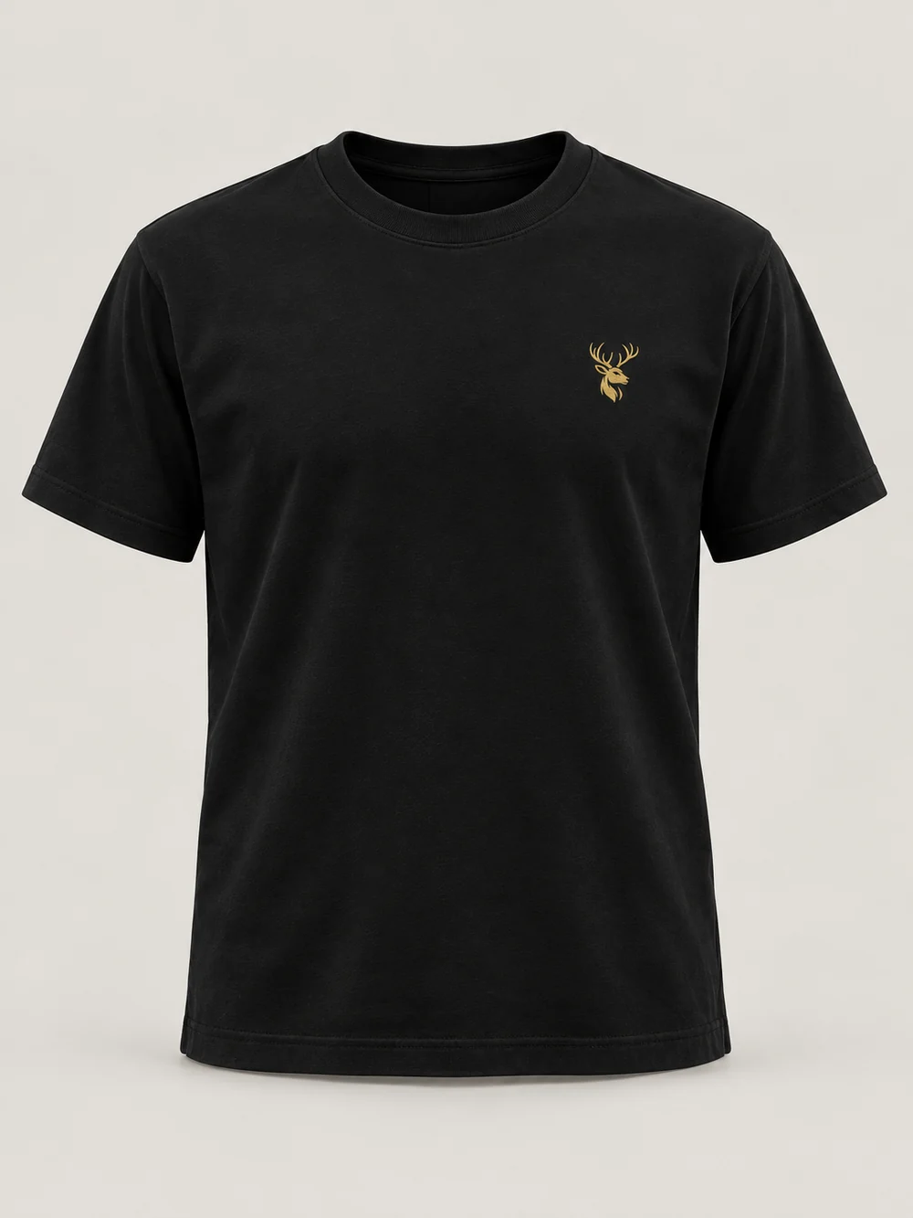 FORM / 01 Men's Straight Tee — Black in Black, front view