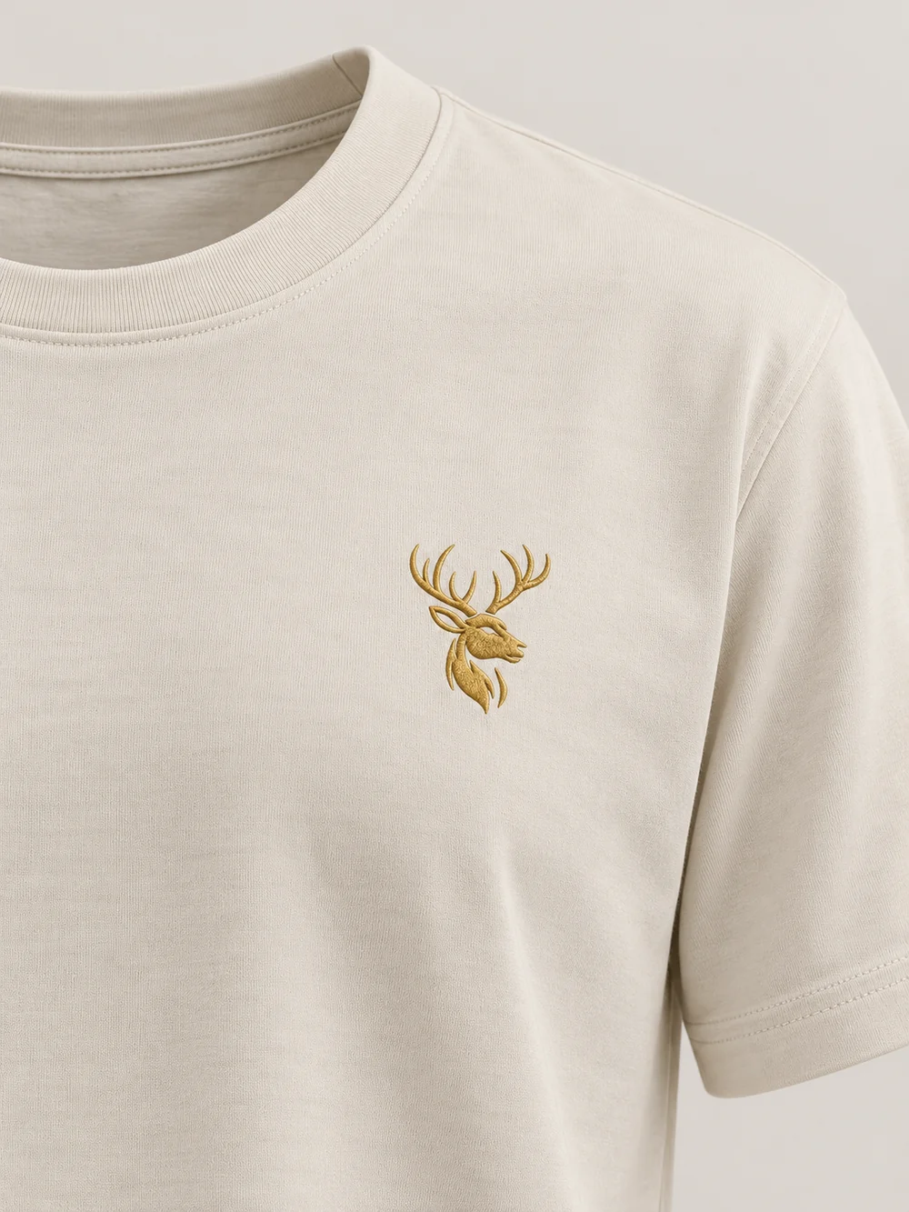 FORM / 01 Men's Straight Tee — Bone, Detail view