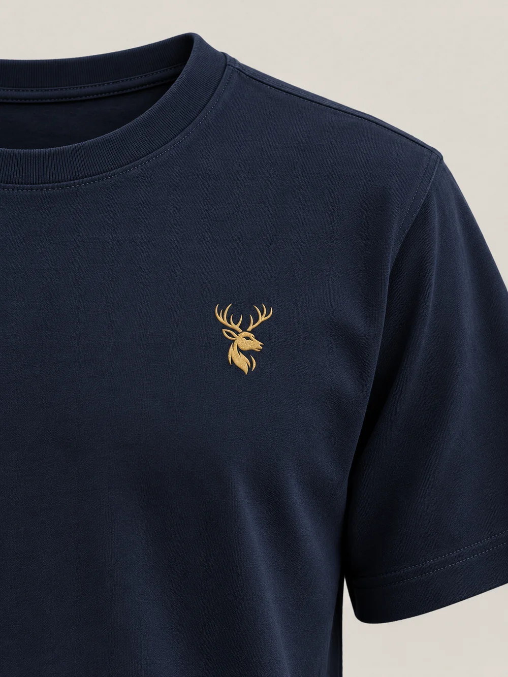 FORM / 01 Men's Straight Tee — Midnight Navy, Detail view