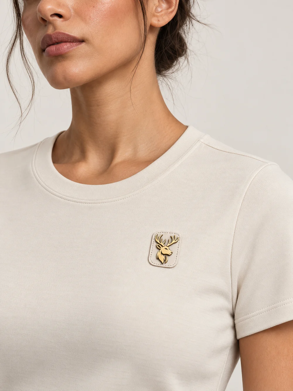 Gold Edition Women's Contour Tee — Bone, Detail view