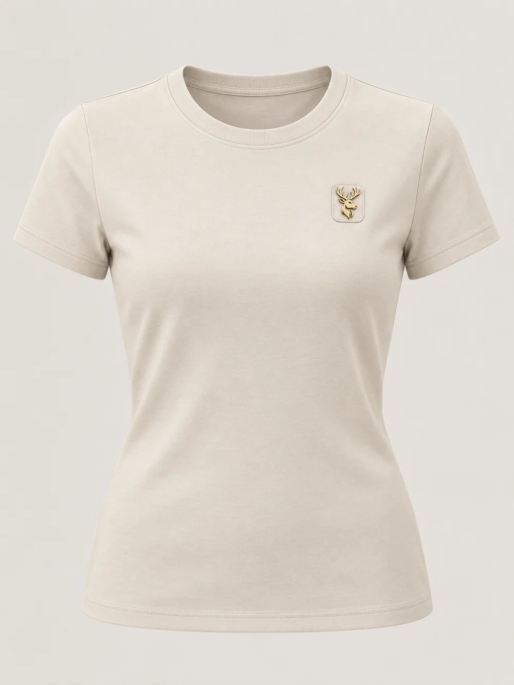 Gold Edition Women's Contour Tee — Bone, Front view
