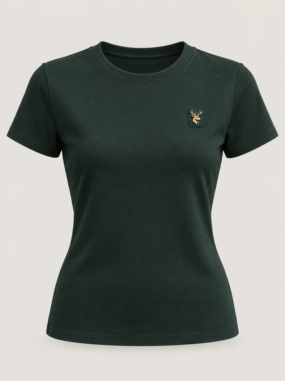 Gold Edition Women's Contour Tee — Deep Forest, Front view