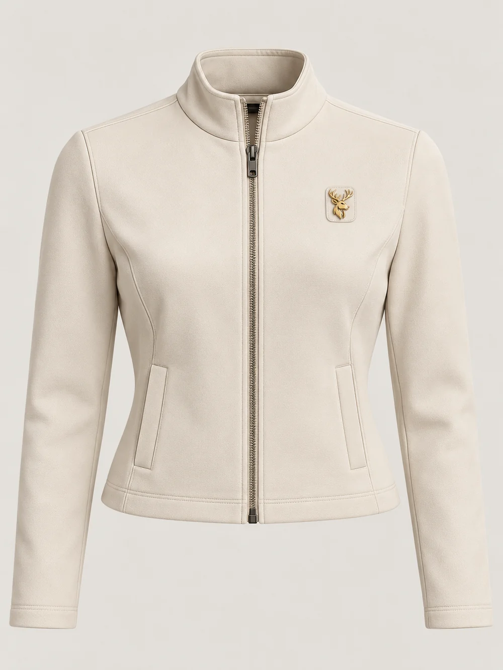 Gold Edition Women's Cropped Jacket — Bone, Front view