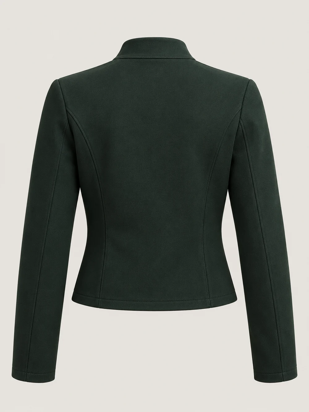 Gold Edition Women's Cropped Jacket — Deep Forest, Back view