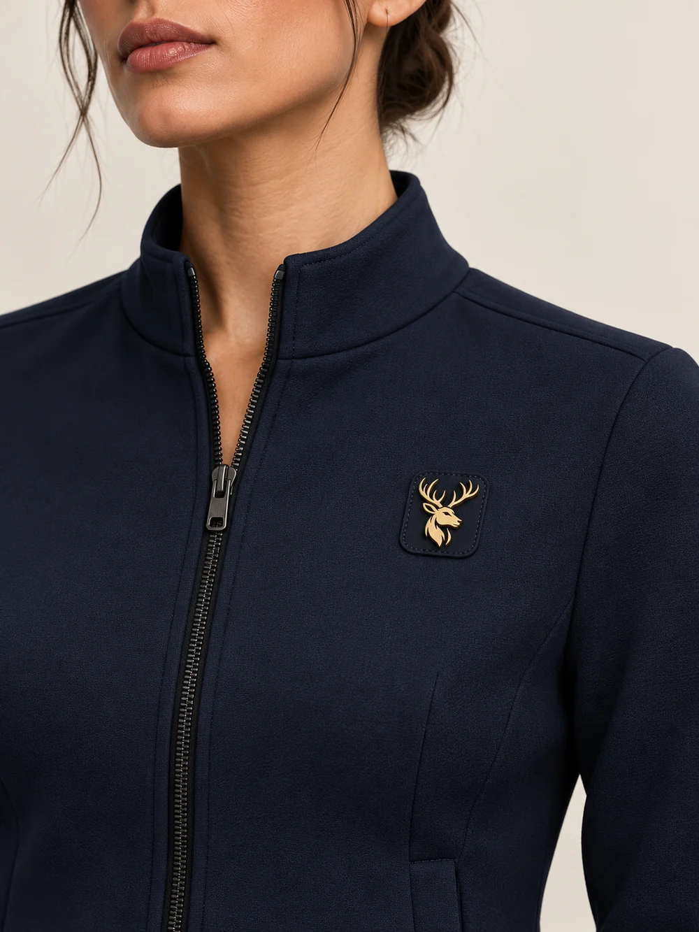 Gold Edition Women's Cropped Jacket — Midnight Navy, Detail view