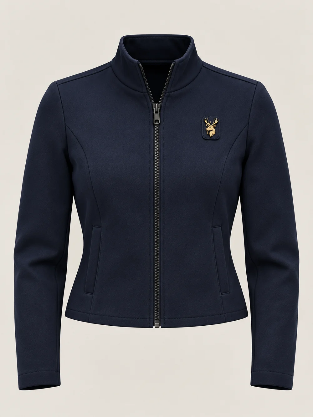 Gold Edition Women's Cropped Jacket — Midnight Navy, Front view