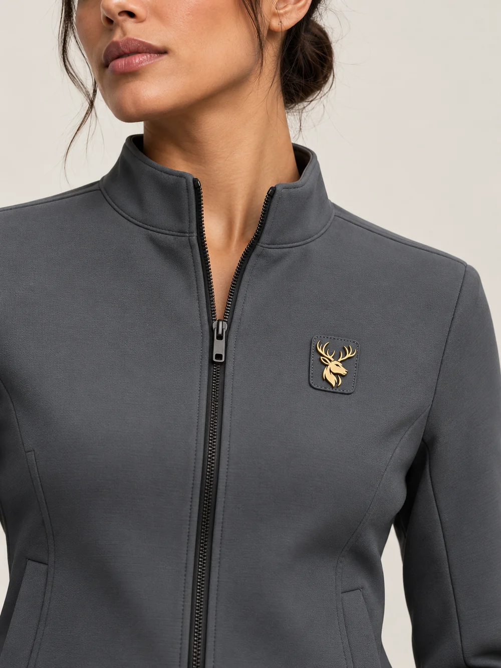 Gold Edition Women's Cropped Jacket — Slate, Detail view