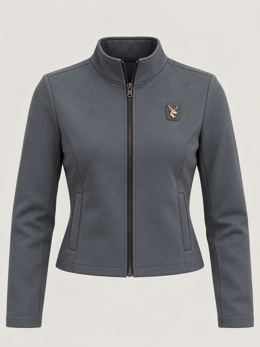 Gold Edition Women's Cropped Jacket — Slate, Front view