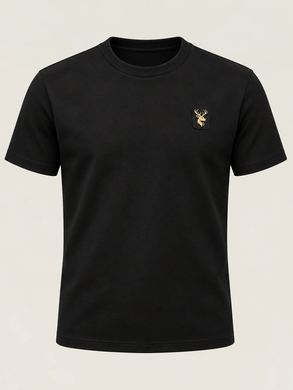 Gold Edition Men's Structured Tee — Black in Black, front view