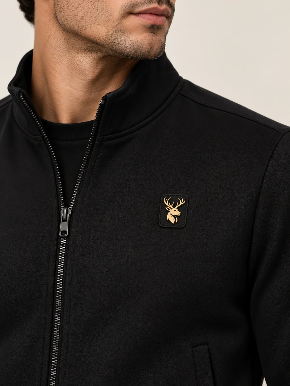Gold Edition Men's Zip Blouson — Black, Detail view