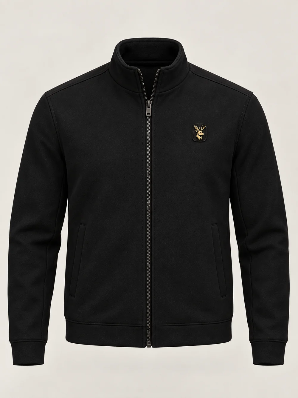 Gold Edition Men's Zip Blouson — Black in Black, front view