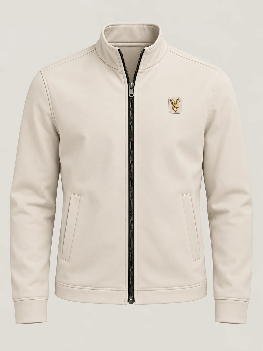Gold Edition Men's Zip Blouson — Bone in Bone, front view