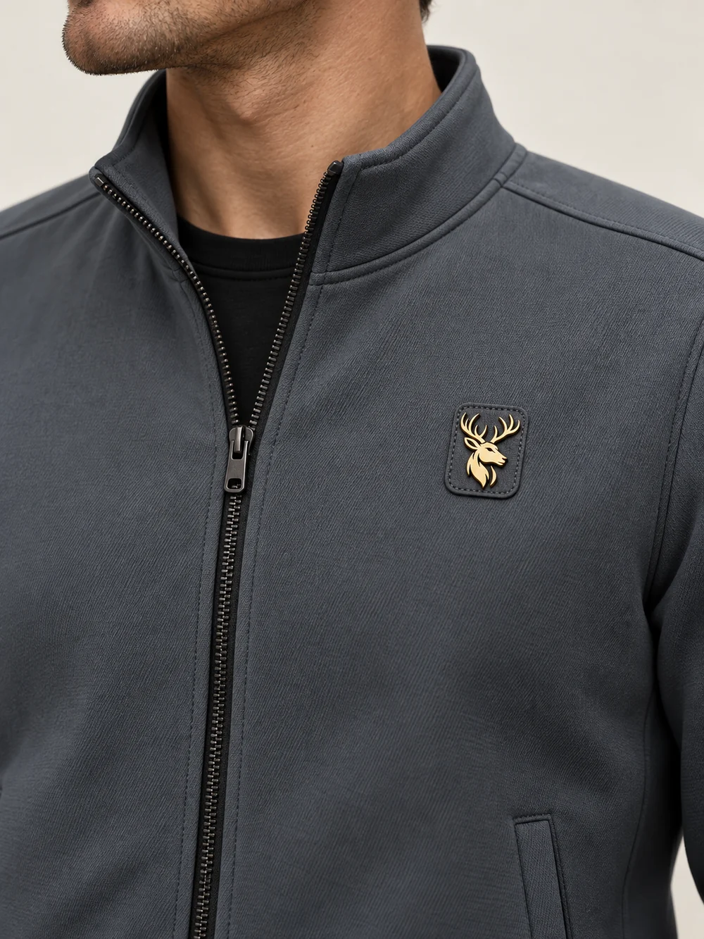 Gold Edition Men's Zip Blouson — Slate, Detail view